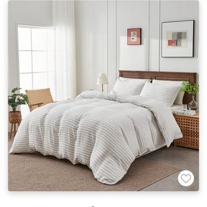 Linen stripped duvet cover